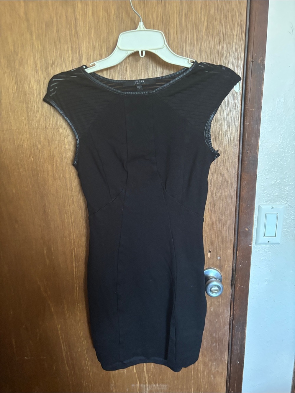 Guess Black Fitted Mini Dress